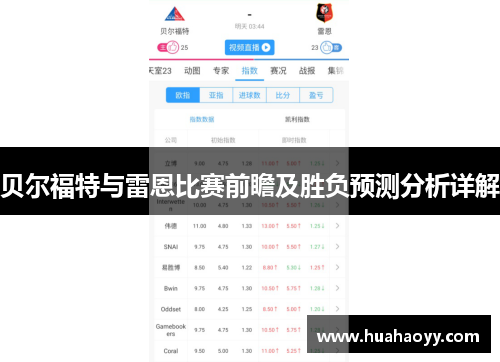 贝尔福特与雷恩比赛前瞻及胜负预测分析详解